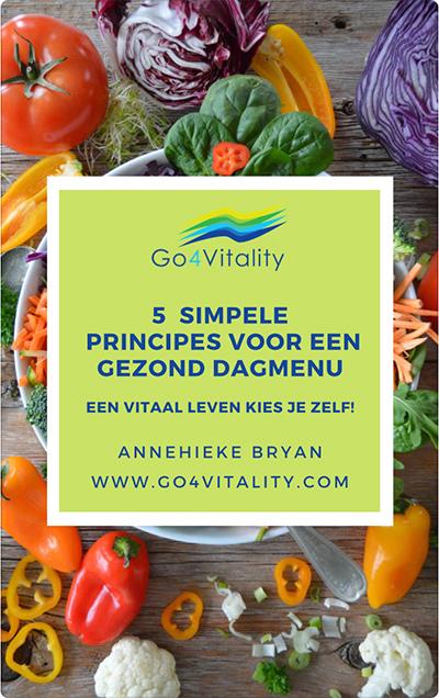 Cover van pdf met info over 5 x simpele principes voor een gezond dagmenu